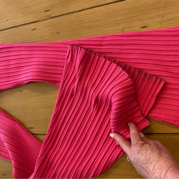 Adam lippes womens pink knit flare stretchy comfortable pants size small - Picture 12 of 15